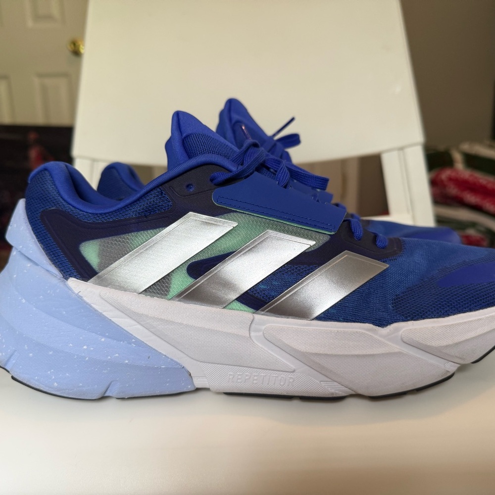 Adidas Adistar 2 GV9121 Men's Blue and Silver Running Shoes Sz 12